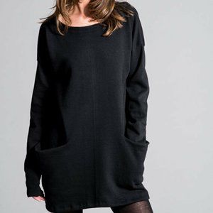 Marcellamoda Oversized Sweatshirt Dress, black size S